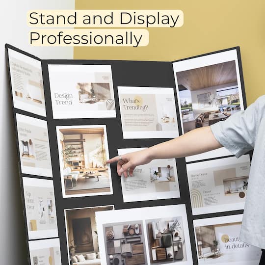 BAZIC Products® 36" x 48" Black Tri-Fold Corrugated Presentation Boards, 24ct.